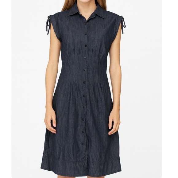 Calvin Klein Shift Dress Womens Collared Cap Sleeve Cotton Spandex Blend SZ SM - Picture 1 of 11